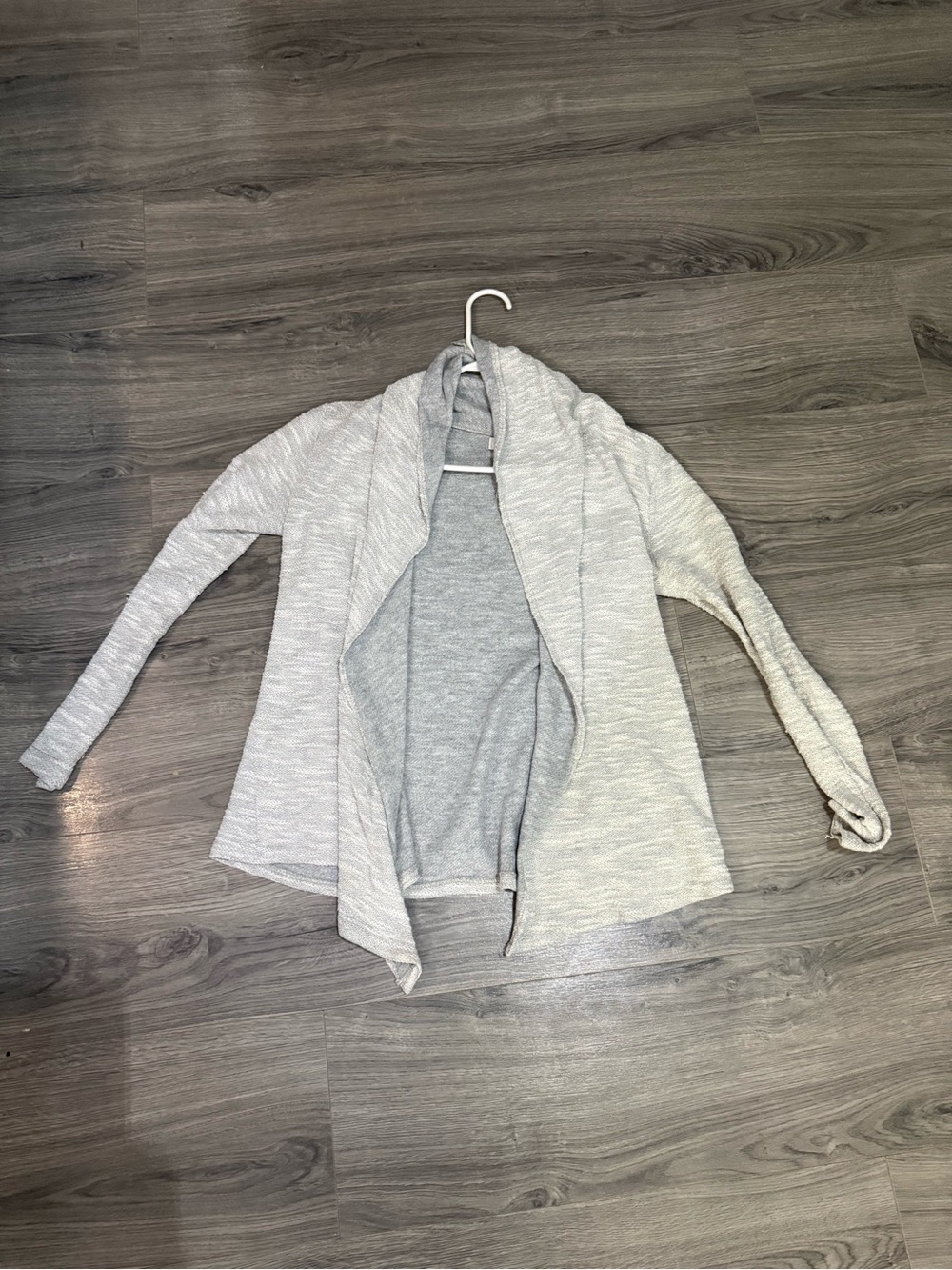 Van Heusen Light Gray Open-Front Draped Cardigan